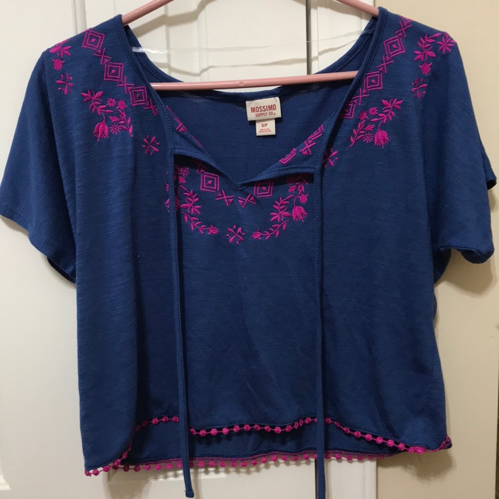 Mossimo Supply Co. blue and pink crop top